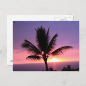 ハワイアンカラフルサンセットとパームポストカード ポストカード (正面/裏面)