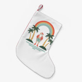 ハワイアンカラフルサンタクリスマス スモールクリスマスストッキング (正面 (吊り時))