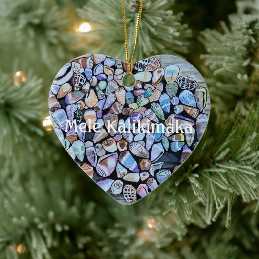 ハワイアンカラフルシーシェルメレカリマカ セラミックオーナメント (ツリー)