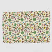 ハワイアンカラフルビーチの熱帯パターン ゴルフタオル (横)