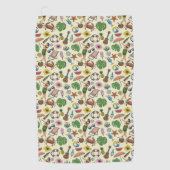 ハワイアンカラフルビーチの熱帯パターン ゴルフタオル (正面)