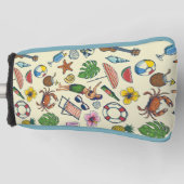 ハワイアンカラフルビーチの熱帯パターン ゴルフヘッドカバー (正面)