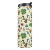 ハワイアンカラフルビーチの熱帯パターン タンブラー (回転左)