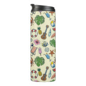 ハワイアンカラフルビーチの熱帯パターン タンブラー (回転右)