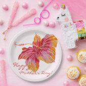 ハワイアンカラフルフローラマザーズデイ紙プレート ペーパープレート (パーティー)