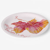 ハワイアンカラフルフローラマザーズデイ紙プレート ペーパープレート (アングル)