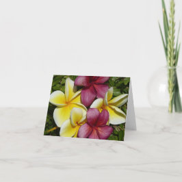 ハワイアンカラフルプルミアス折り畳みグリーティングカード カード