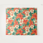 ハワイアンカラフル熱帯花 タペストリー (正面(横))