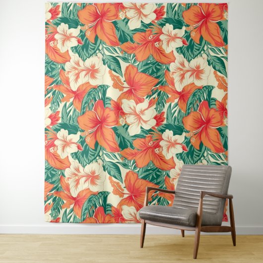 ハワイアンカラフル熱帯花 タペストリー (インサイチュ)