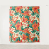 ハワイアンカラフル熱帯花 タペストリー (正面)