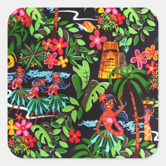 ハワイアンガールズシール スクエアシール (正面)