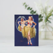 ハワイアンガールピンアップ ポストカード (スタンド正面)