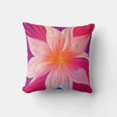 ハワイアンキルティングプルメリアアップリケピロー18インチ クッション (正面)