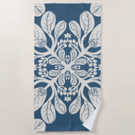 ハワイアンキルトナウパカインベージュ ビーチタオル