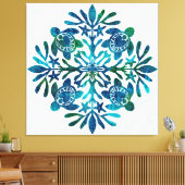 ハワイアンキルトホンウ（ウミガメ） キャンバスプリント (インサイチュ (リビング))