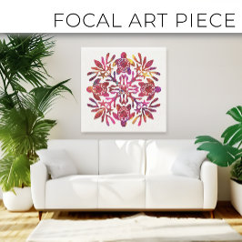 ハワイアンキルトホンウ（ウミガメ） キャンバスプリント