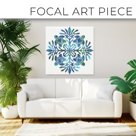 ハワイアンキルトホンウ（ウミガメ） キャンバスプリント