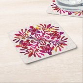 ハワイアンキルトホンウ（ウミガメ） スクエアペーパーコースター (アングル)