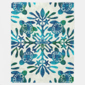 ハワイアンキルトホンウ（ウミガメ） フリースブランケット (正面)