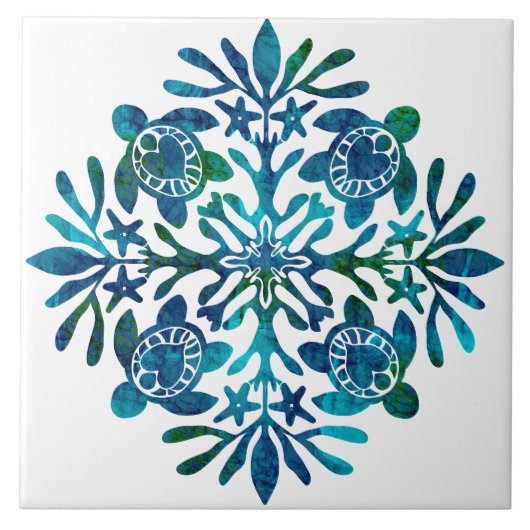 ハワイアンキルト本羽 タイル (正面)