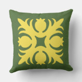 ハワイアンキルト枕-パイナップル クッション (裏面)