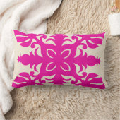 ハワイアンキルト枕-パイナップル ランバークッション (ブランケット)