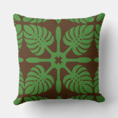 ハワイアンキルト枕 – モンステラ クッション (裏面)