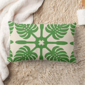 ハワイアンキルト枕 – モンステラ ランバークッション (ブランケット)