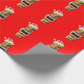 ハワイアンクリスマスサンタティキ ラッピングペーパー (角)