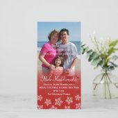 ハワイアンクリスマスハイビスカススノーフレークフォトカード シーズンカード (スタンド正面)