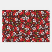 ハワイアンクリスマスハイビスカスラッピング紙 ラッピングペーパーシート (正面)