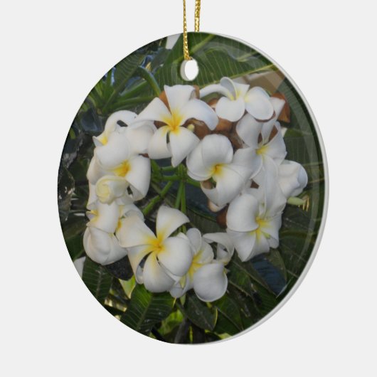 ハワイアンクリスマスプルメリア セラミックオーナメント (左)