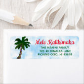 ハワイアンクリスマス差出人住所ラベルパームツリー ラベル (インサイチュ)