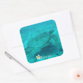 ハワイアングリーンシーカメ スクエアシール (封筒)