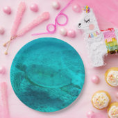 ハワイアングリーンシーカメ ペーパープレート (パーティー)