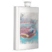 ハワイアングリーンシータートルウォーター絵画カラー フラスク (右)