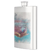 ハワイアングリーンシータートルウォーター絵画カラー フラスク (左)