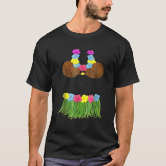 ハワイアンココナッツブラおもしろいハロウィンクールの衣装 Tシャツ