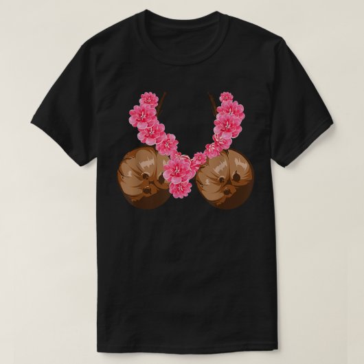 ハワイアンココナッツブラシャツハカッコいいロウィーンフラワーリー  Tシャツ (デザイン正面)