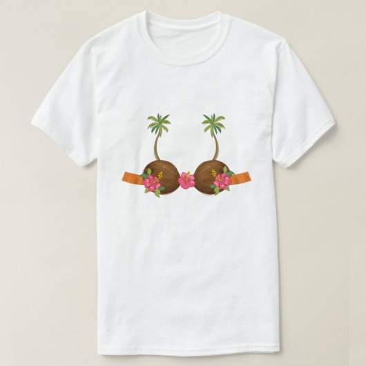 ハワイアンココナッツブラシャツハロウィンカッコいいの花 Tシャツ (デザイン正面)