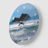 ハワイアンコースタルアイランド海トロピカルパラダイス ラージ壁時計 (傾斜)