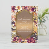 ハワイアンゴールデントロピッエレガントクスヴィンテージウェディング 招待状