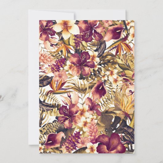 ハワイアンゴールデントロピッエレガントクスヴィンテージウェディング 招待状 (裏面)