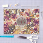 ハワイアンゴールデントロピックスモノグラムレターイニシャル 薄葉紙 (クラフト)