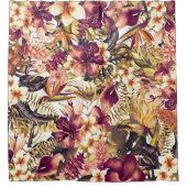 ハワイアンゴールデントロフィエレガントックスモダンヴィンテージ シャワーカーテン (正面)