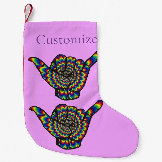 ハワイアンサイケデリックシャカサンダー_コーブ スモールクリスマスストッキング (正面)