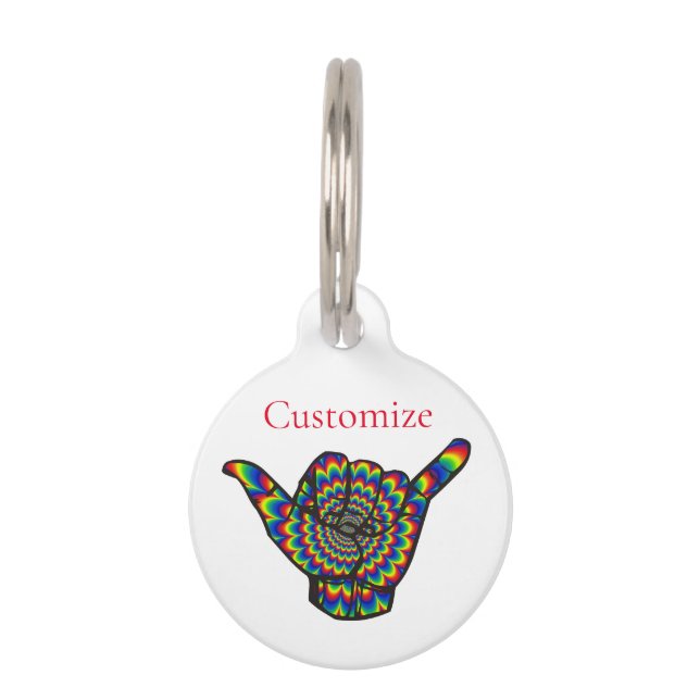 ハワイアンサイケデリックシャカサンダー_コーブ ペット　ネームタグ (正面)