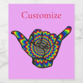 ハワイアンサイケデリックシャカサンダー_コーブ ワインラベル (シングルラベル)