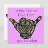 ハワイアンサイケデリックシャカサンダー_コーブ 招待状 (正面/裏面)