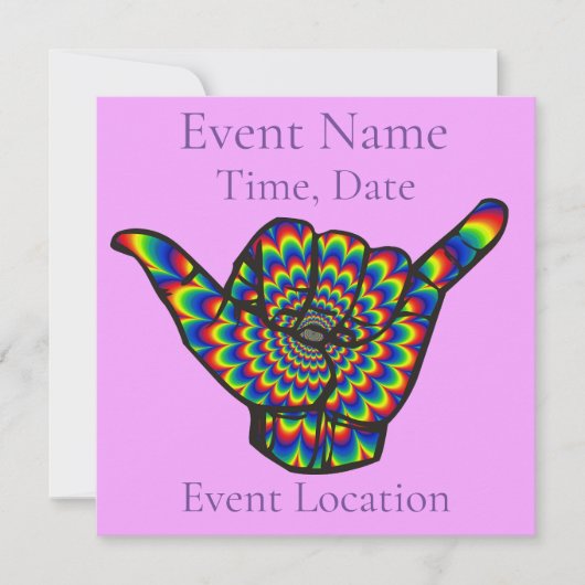 ハワイアンサイケデリックシャカサンダー_コーブ 招待状 (正面)